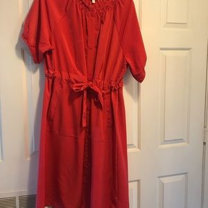 Rust color casual dress beautiful